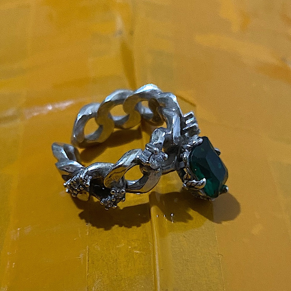 STERLING SILVER EMERALD ZIRCON RING - Picture 4 of 6